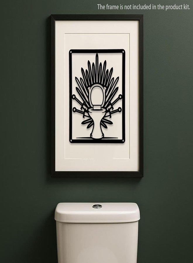 Woparty "Toilet of Blades" Metal Wall Decor Medieval Bathroom Sign for Sword Lovers Wall Decor - 9.45 x 7.7 Inch - Image 5